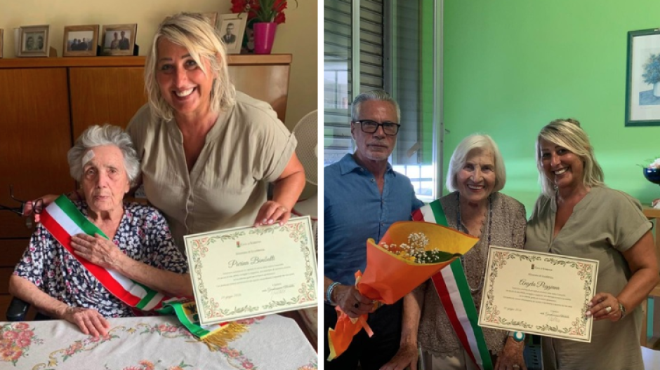 Pierina e Angela, due centenarie festeggiate a Verbania 
